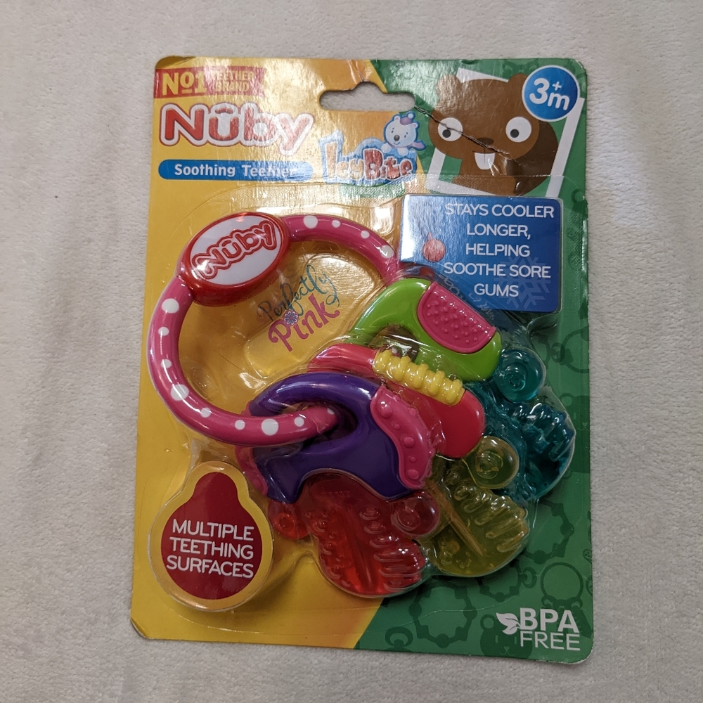 NIB Nubby IcyBite teether pink